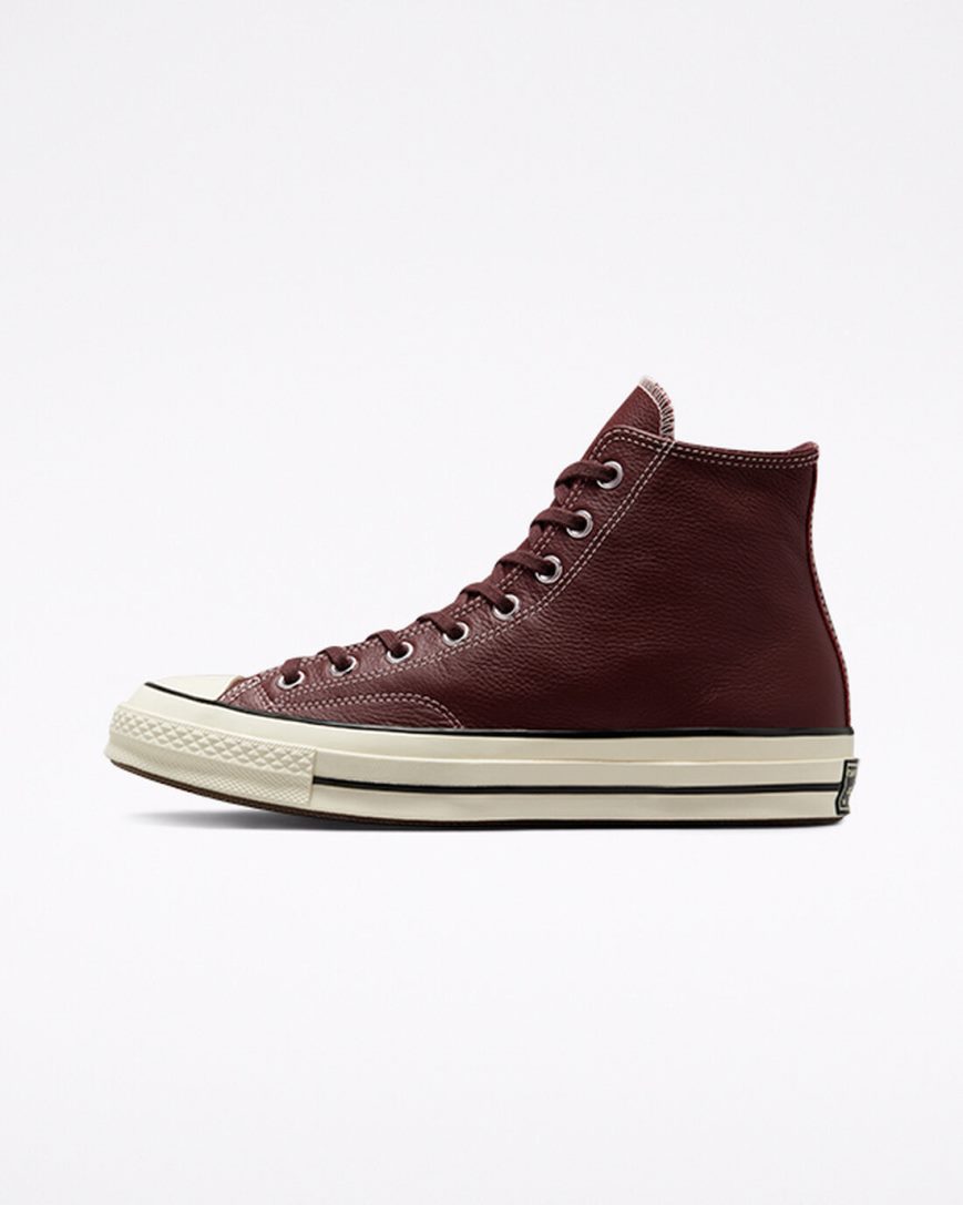 Zapatillas Altas Converse Chuck 70 Cuero Seasonal Color Hombre Burdeos | PE E048P7